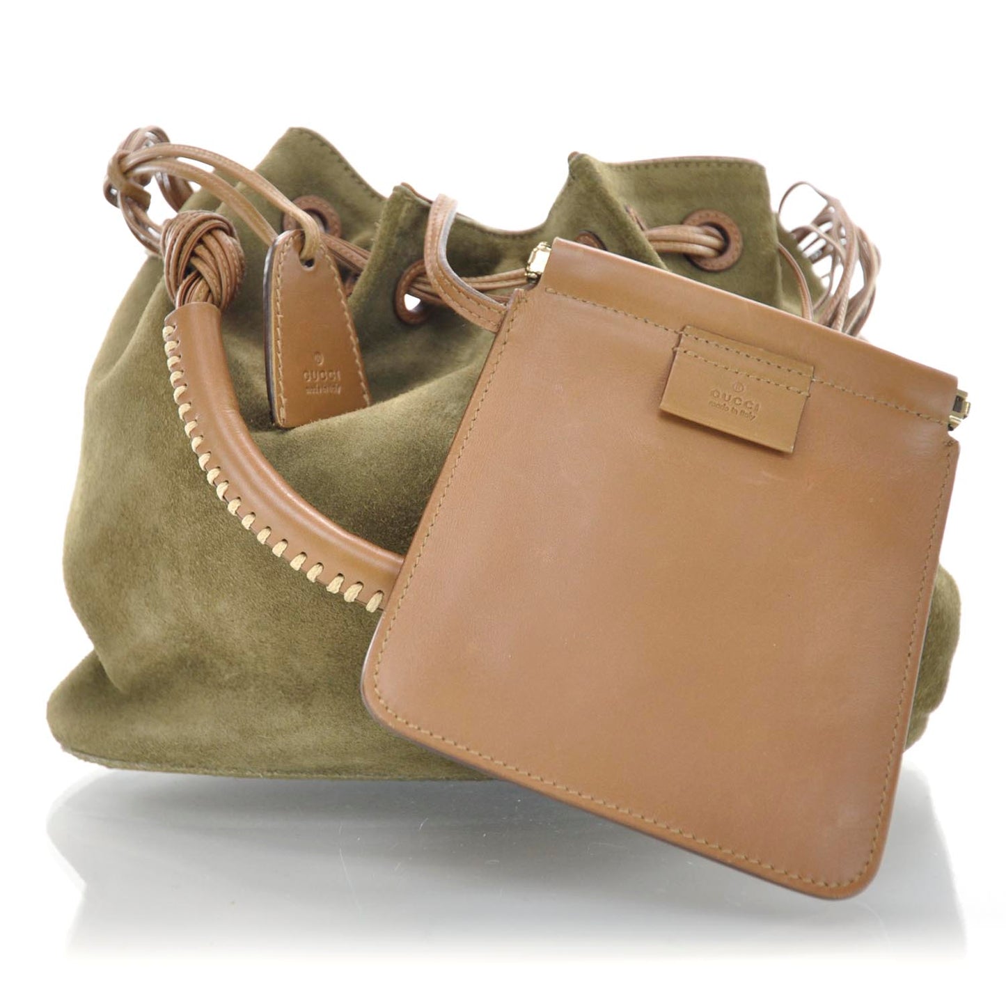 Suede Drawstring Shoulder Bag