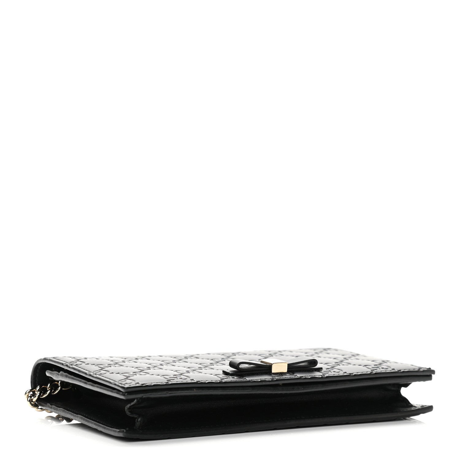 Gucci Guccissima Signature Bowy Chain Wallet Black 4 of 9