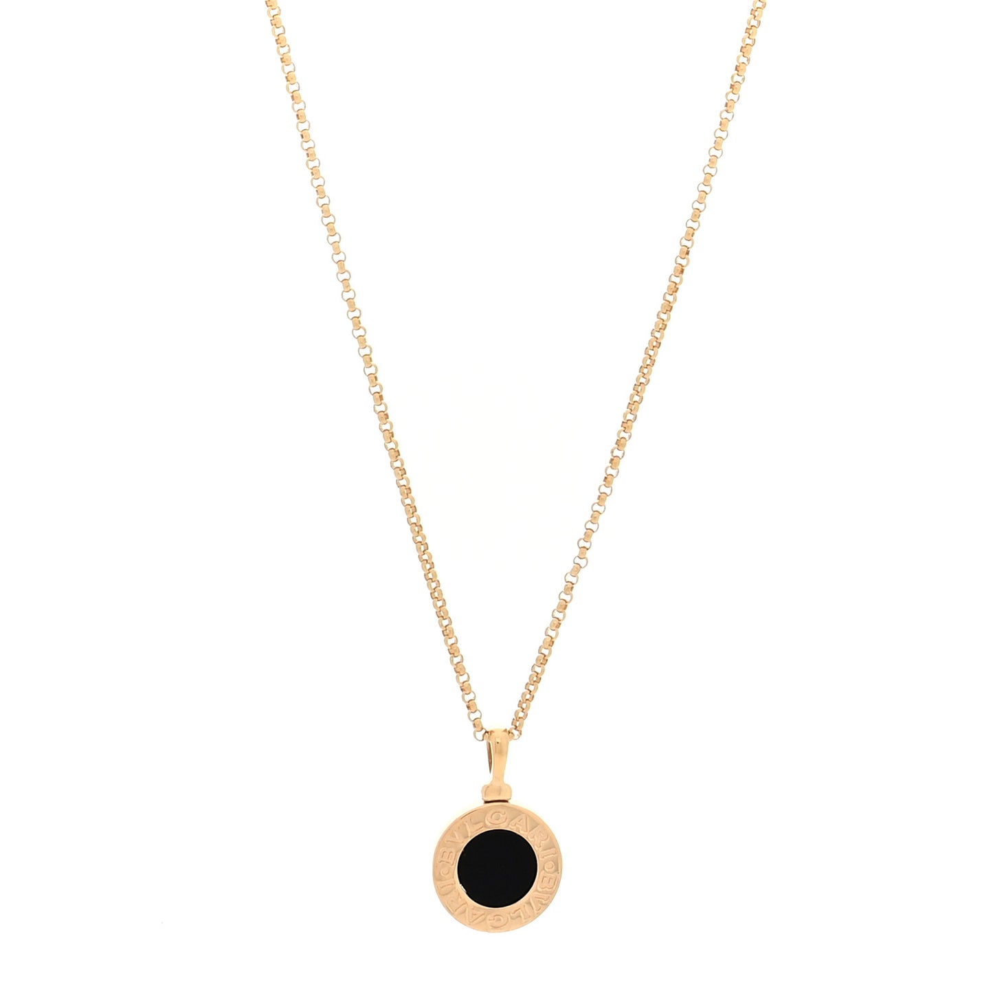 18K Yellow Gold Black Onyx BVLGARI BVLGARI Pendant Necklace