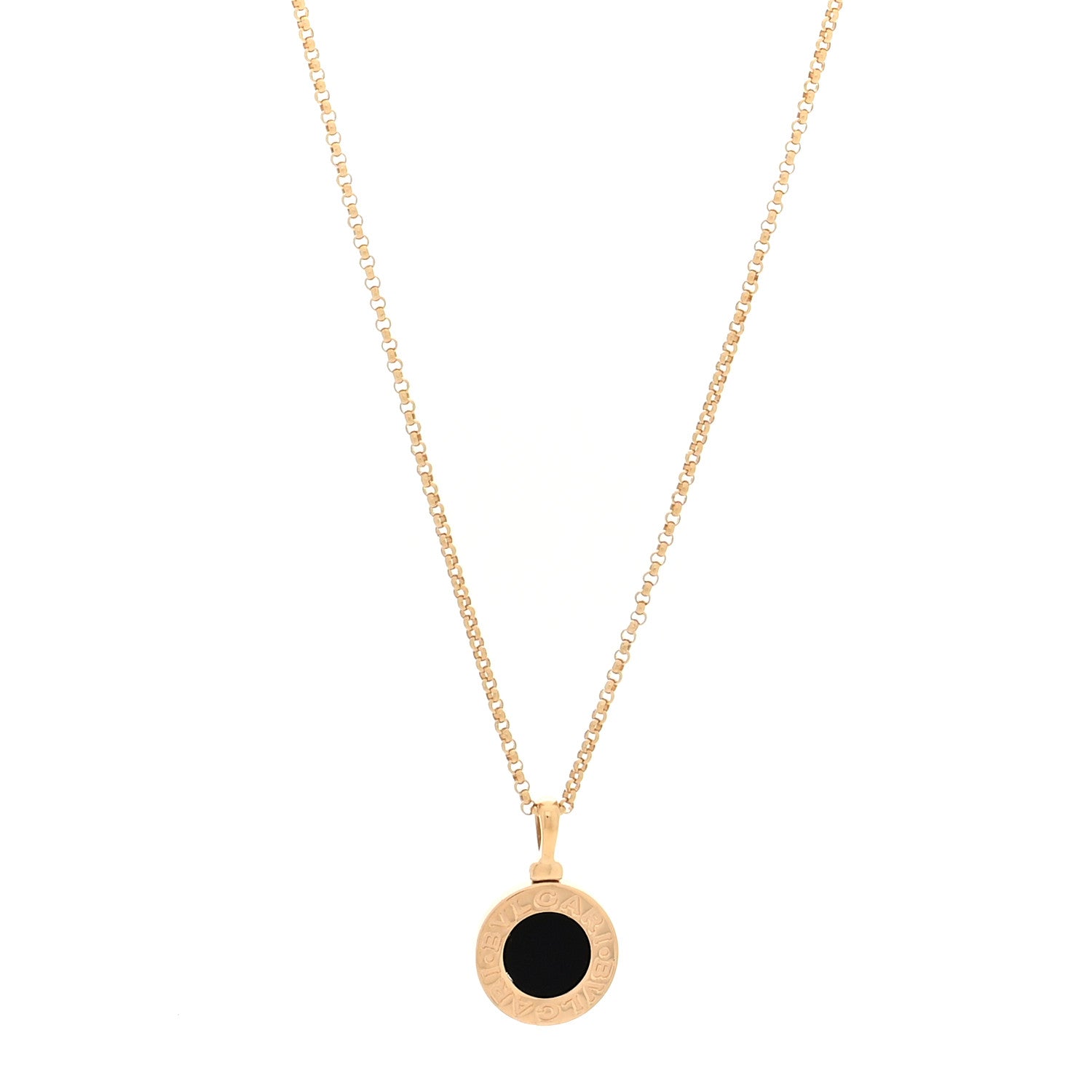 Bulgari 18K Yellow Gold Black Onyx BVLGARI BVLGARI Pendant Necklace 1 of 4