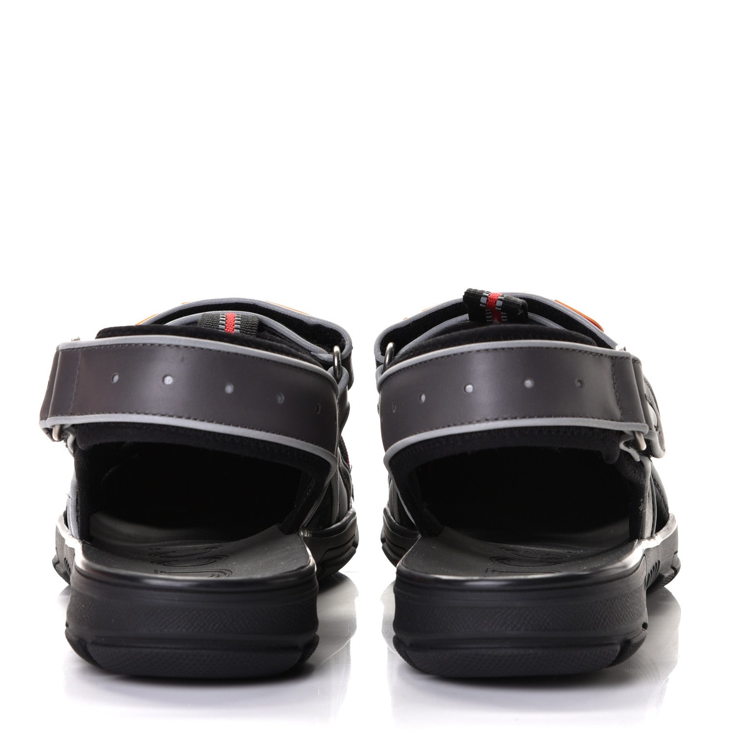 Gucci Mesh Fabric Mens Tinsel Sport Sandals 10 Black Silver Green 5 of 8