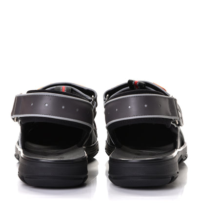 Gucci Mesh Fabric Mens Tinsel Sport Sandals 10 Black Silver Green 5 of 8