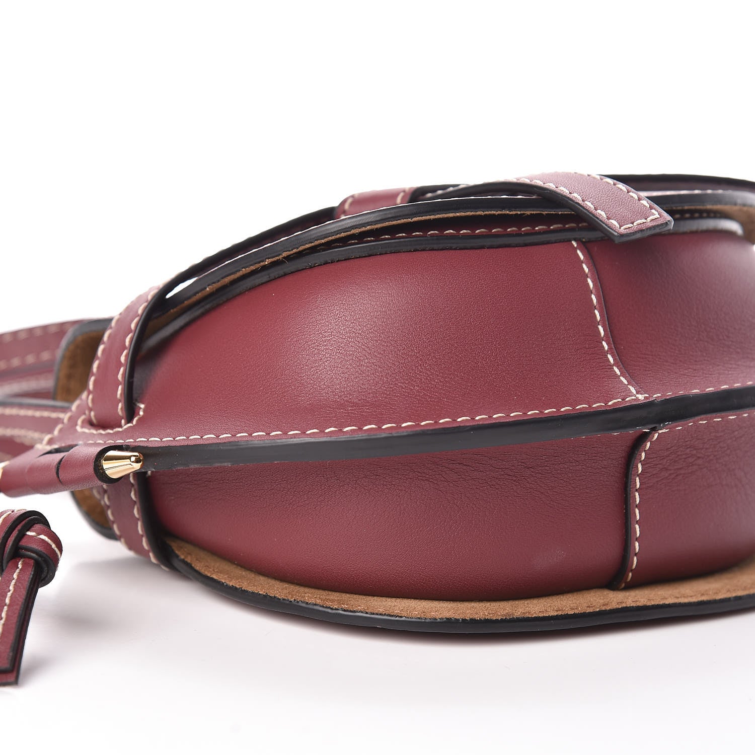Loewe Calfskin Mini Gate Crossbody Bag Wine 7 of 9