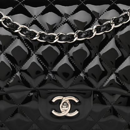 Chanel Patent Quilted Jumbo Double Flap Black 8 of 10