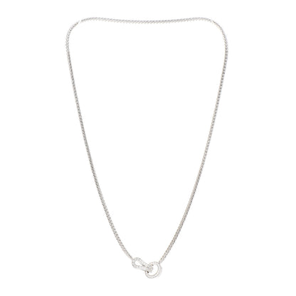 Cartier 18K White Gold Diamond Agrafe Rope Necklace 3 of 5