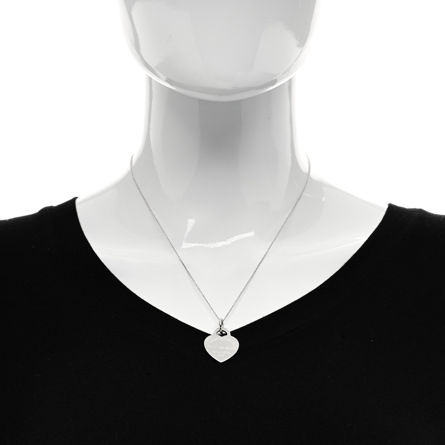 Tiffany Sterling Silver Return to Tiffany Heart Pendant Necklace 2 of 5