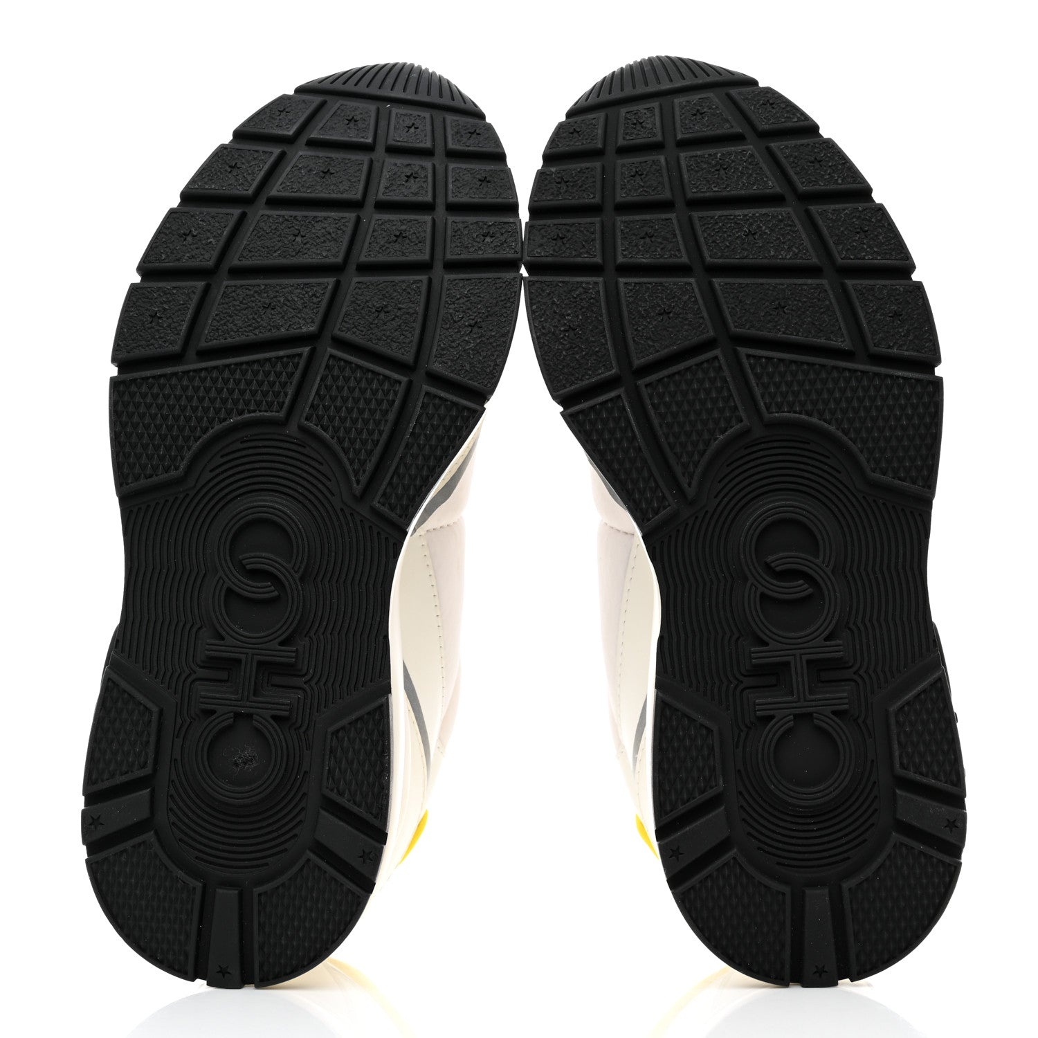 Jimmy Choo Calfskin Neoprene Raine Sneakers 37 White Yellow 5 of 9
