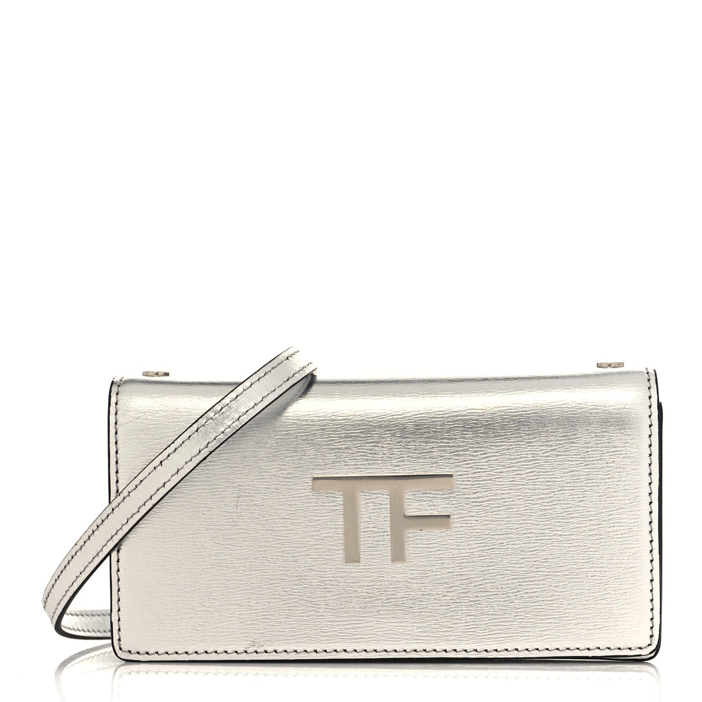 Metallic Palmellato Calfskin TF Mini Bag Silver