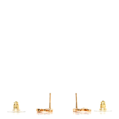 Chanel Metal CC Paris Button Stud Earrings Gold 3 of 5