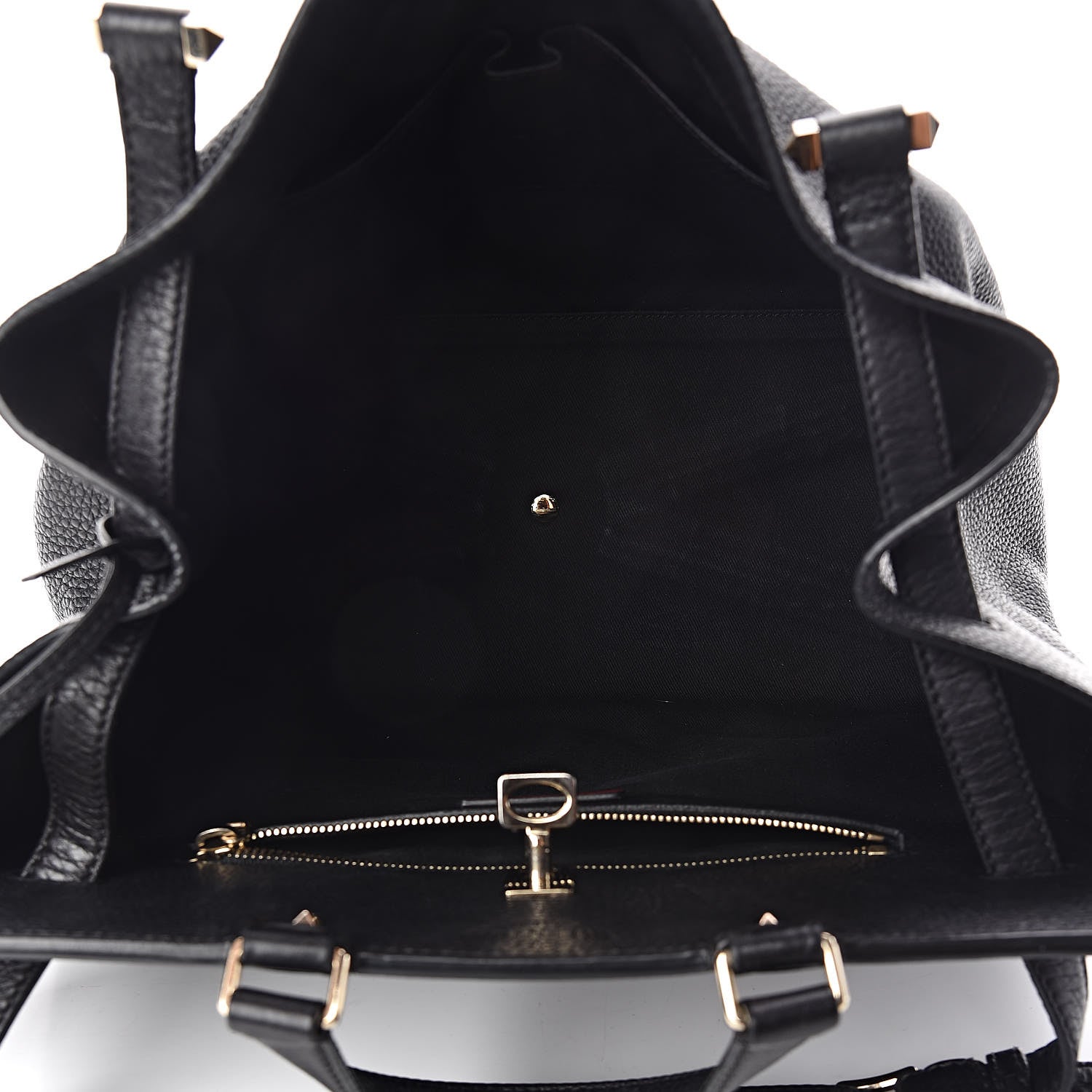 Valentino Garavani Pebbled Calfskin Large JoyLock Satchel Black 5 of 14