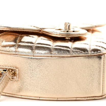 Chanel Metallic Lambskin Quilted Large CC In Love Heart Bag Gold 8 of 10