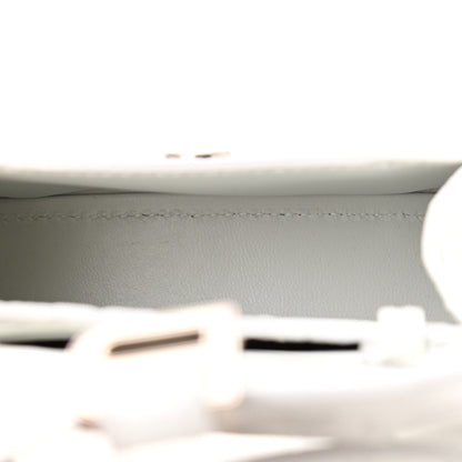 Balenciaga Shiny Calfskin Crocodile Embossed Hourglass Top Handle Bag Mini White 5 of 11