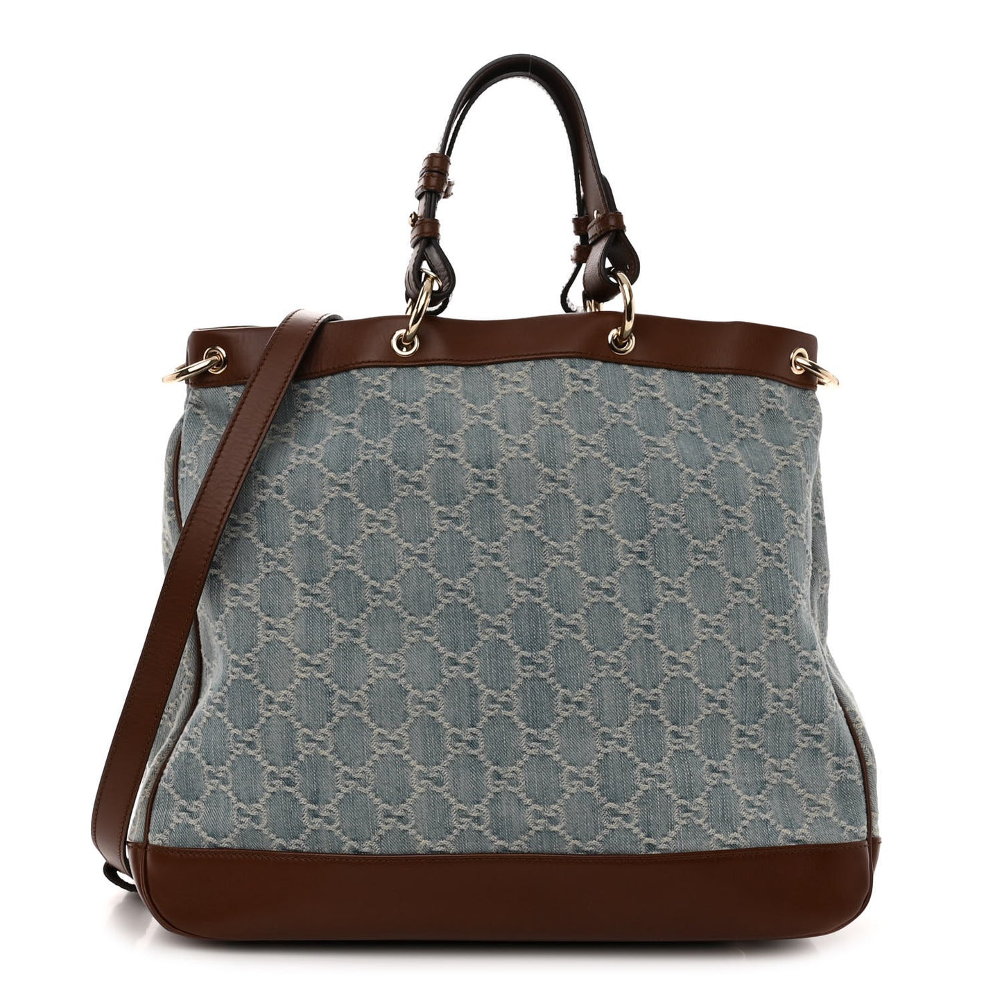 Denim Monogram Medium Valentine Top Handle Bag