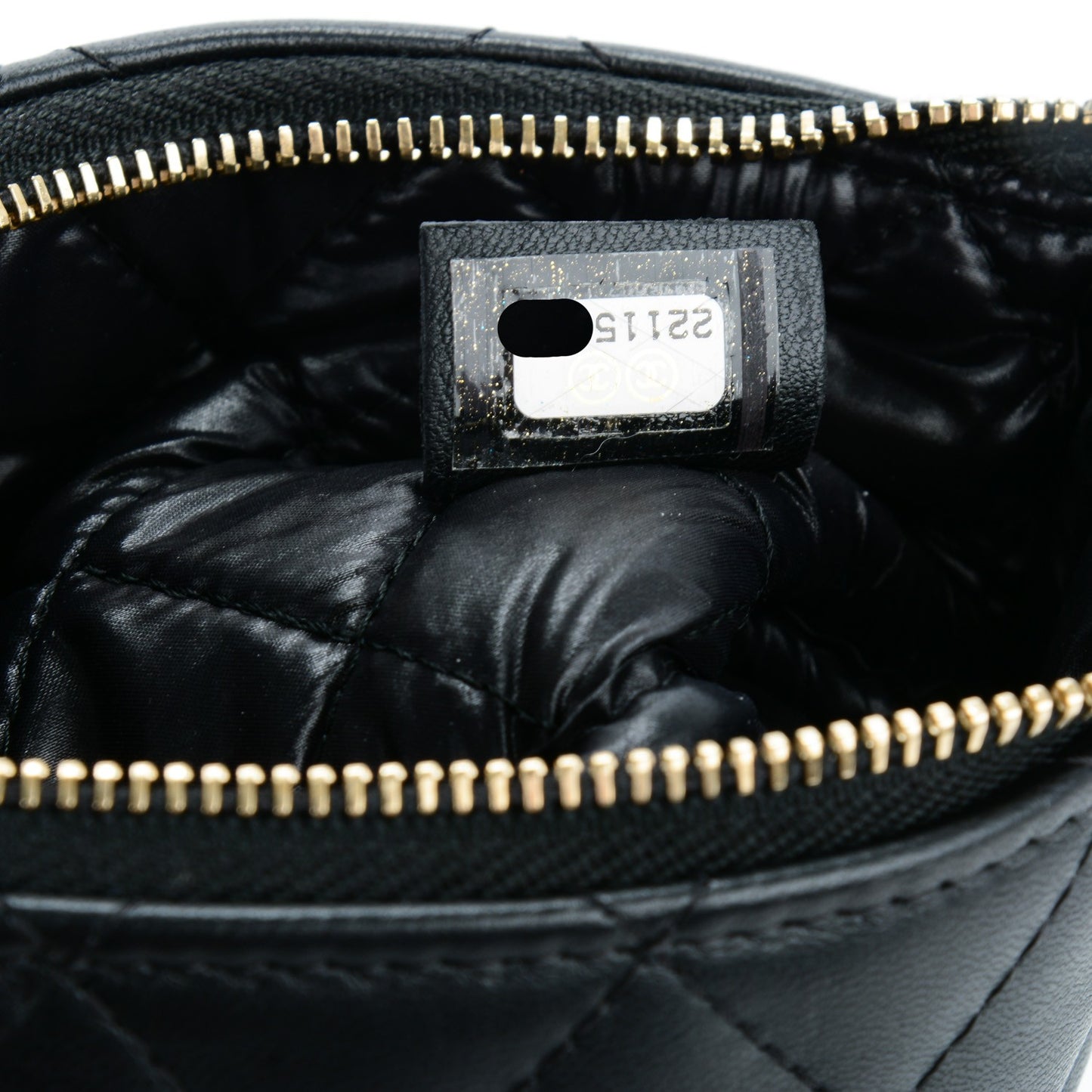 Lambskin Quilted Casino Coin Purse Black