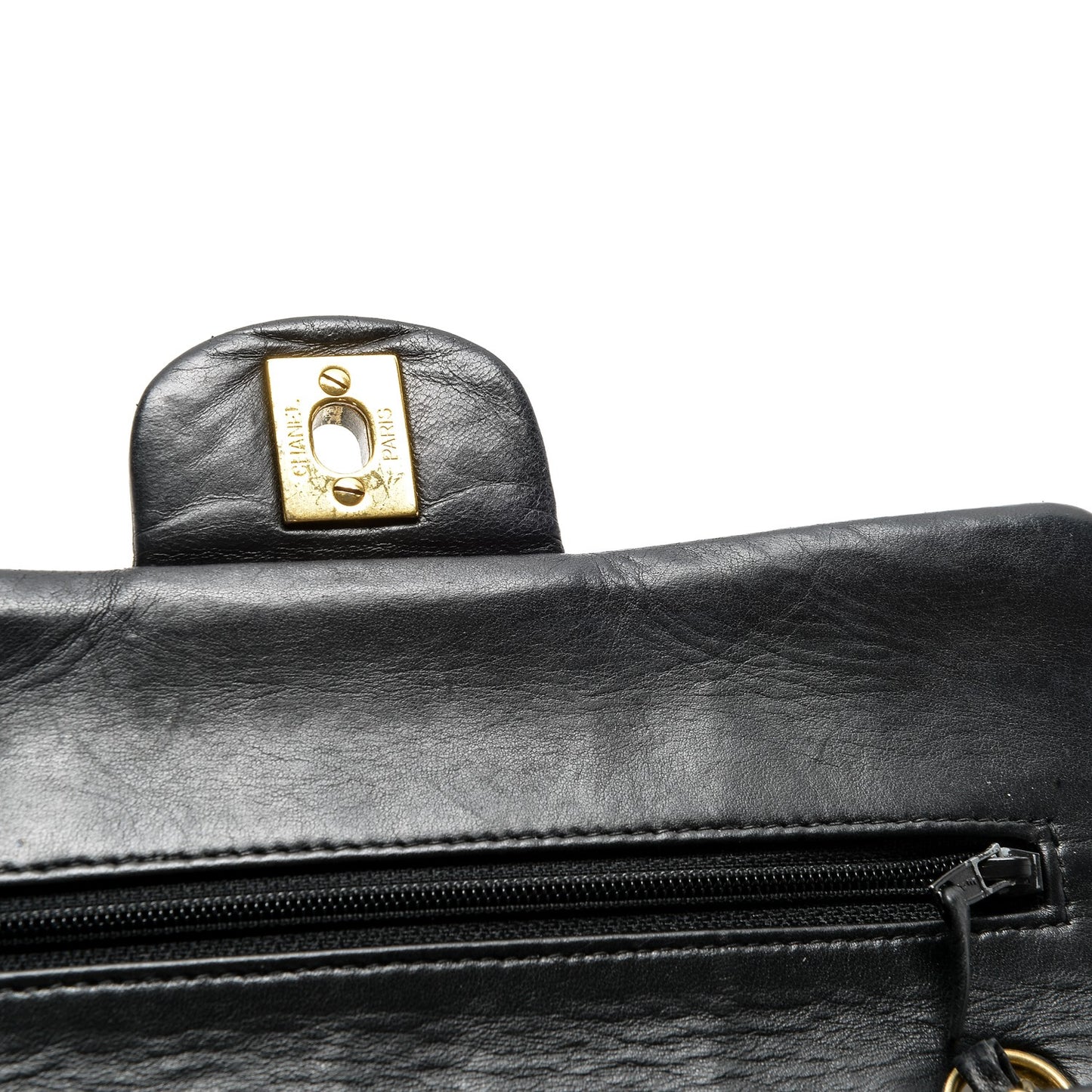 Lambskin Quilted Small Double Flap Black