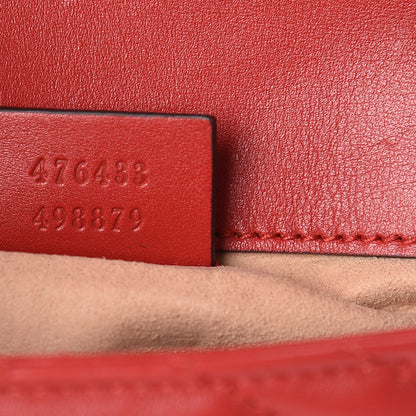 Gucci Calfskin Matelasse Super Mini GG Marmont Shoulder Bag Hibiscus Red 7 of 10
