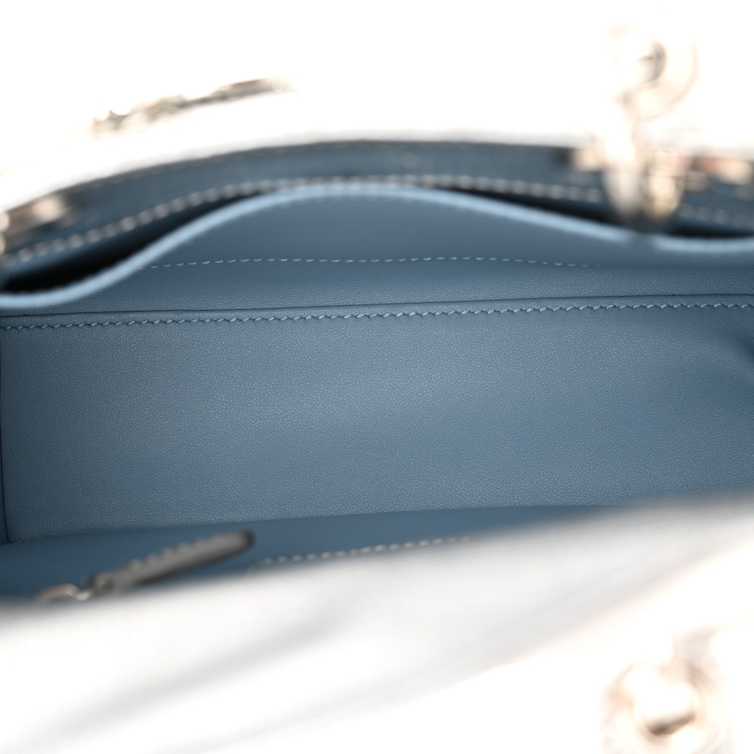 Christian Dior Metallic Grained Calfskin Cannage Small Lucky Badges My Lady Dior Silver 5 of 16