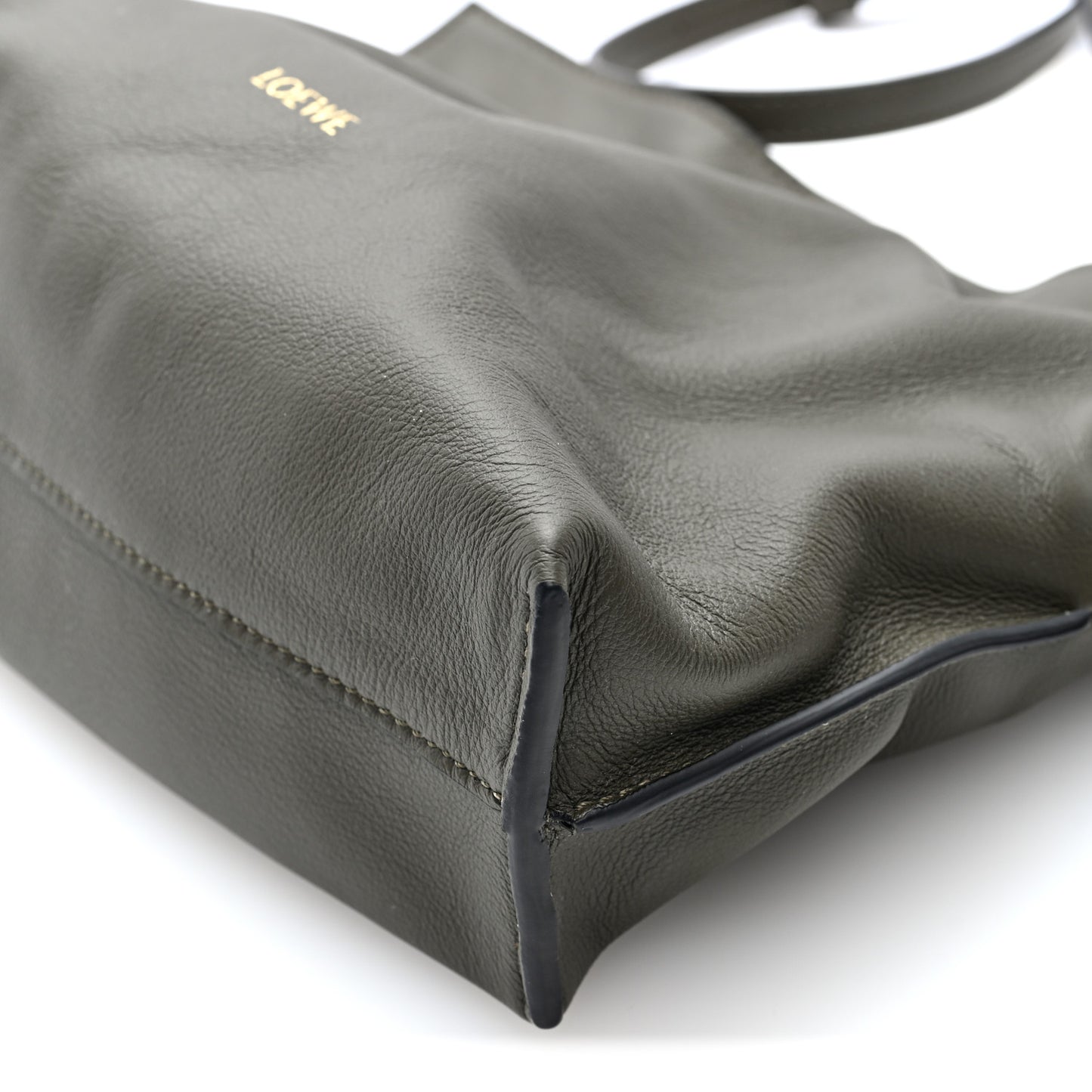 Calfskin Mini Flamenco Knot Clutch Dark Khaki