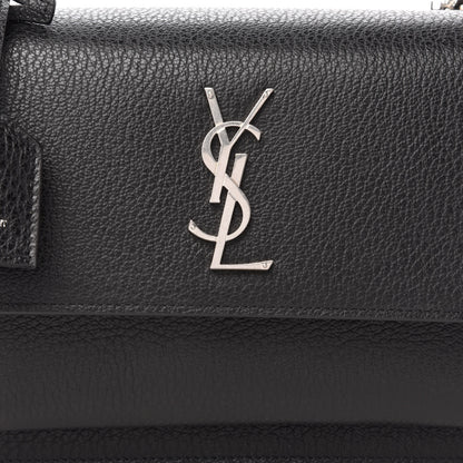 Saint Laurent Grained Calfskin Medium Monogram Sunset Satchel Black 10 of 10