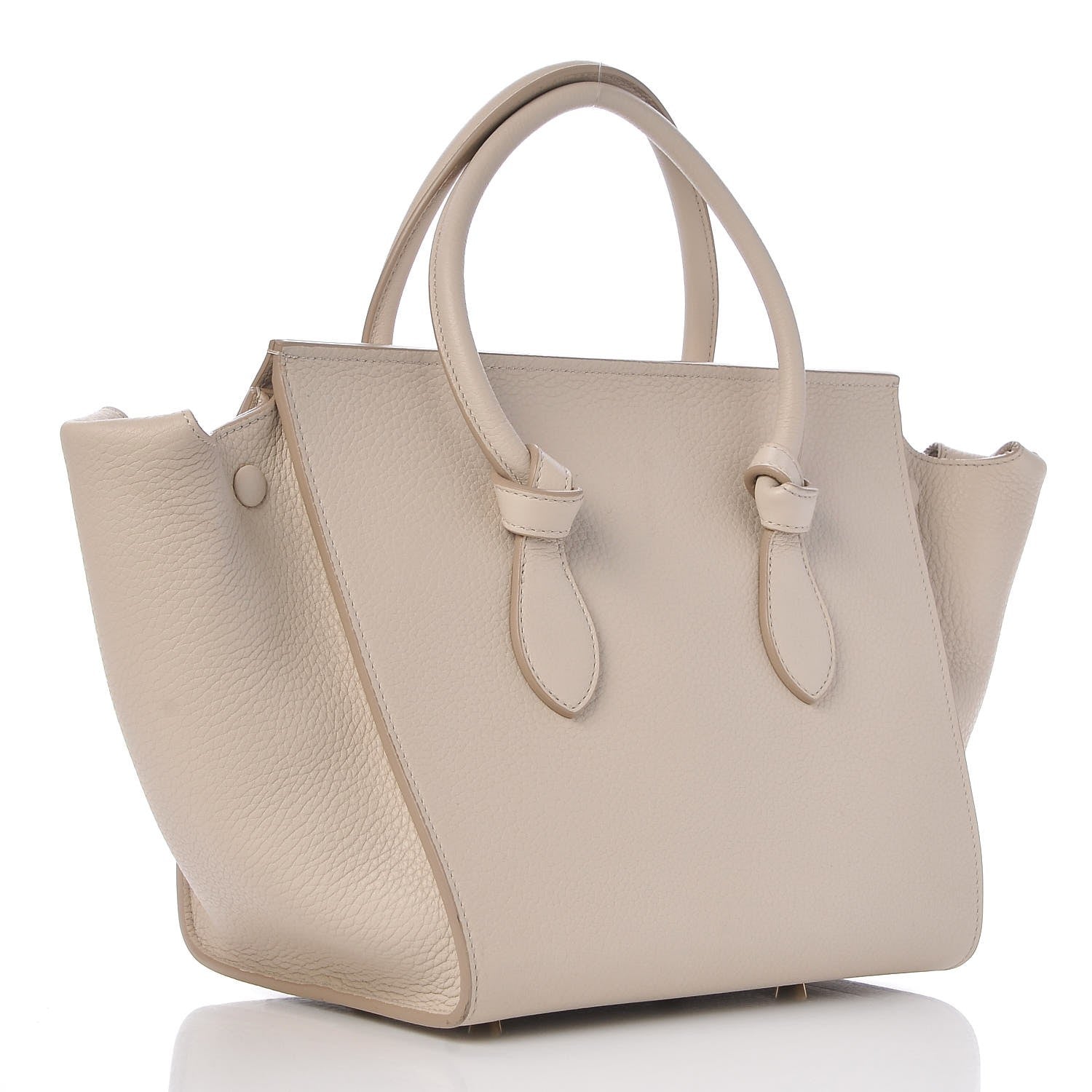 Celine Crisped Calfskin Mini Tie Knot Tote Chalk 3 of 13