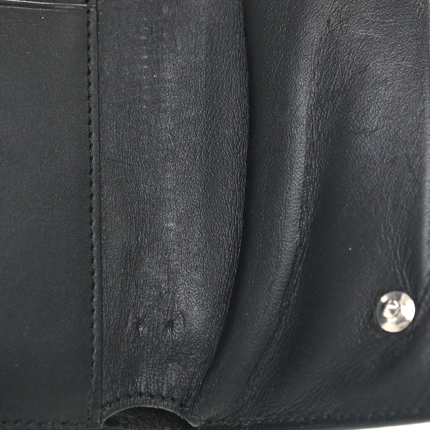 Calfskin Small Vertical Wallet Black