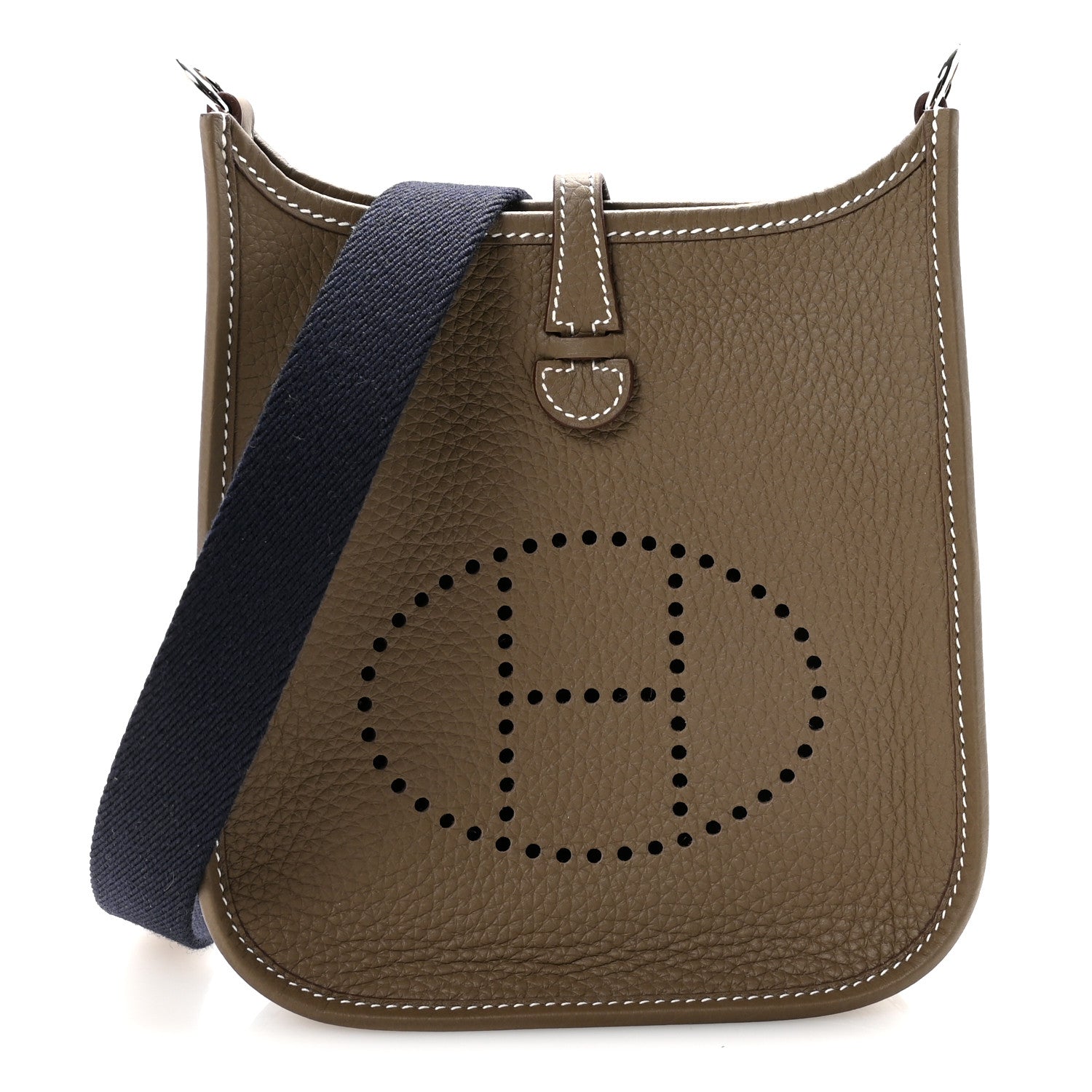 Hermes Taurillon Clemence Amazone Evelyne TPM Etoupe Bleu Indigo 1 of 10