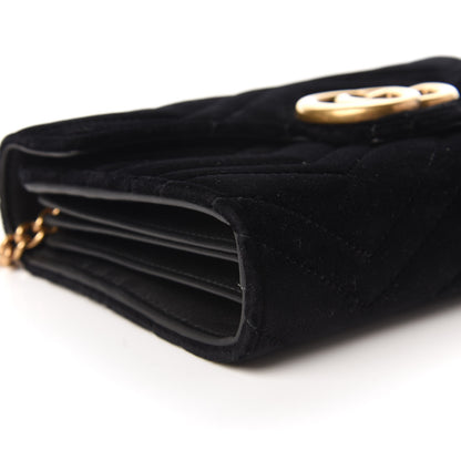 Gucci Velvet Matelasse GG Marmont Chain Wallet Black 6 of 9