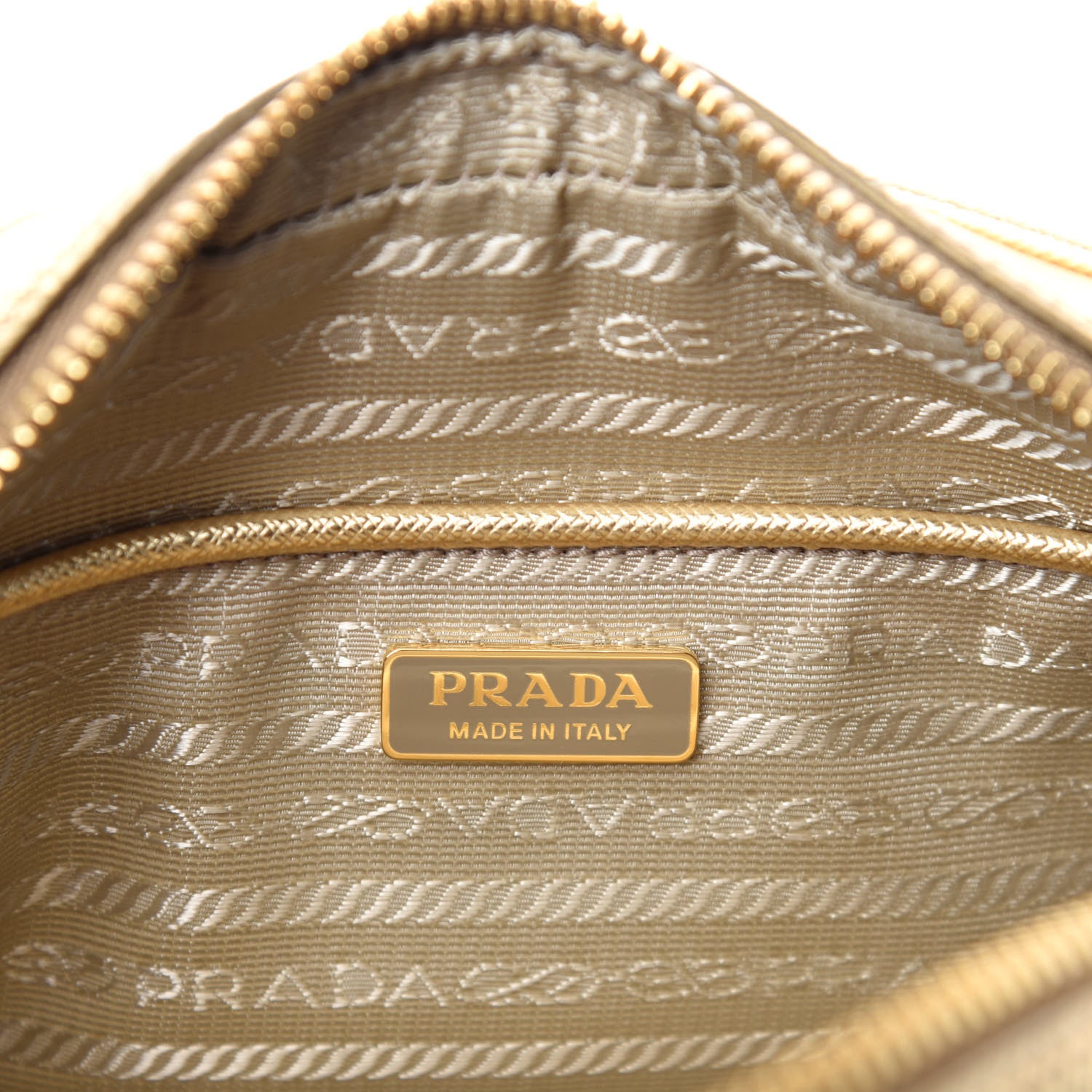Prada Metallic Saffiano Belt Bag Gold 9 of 10