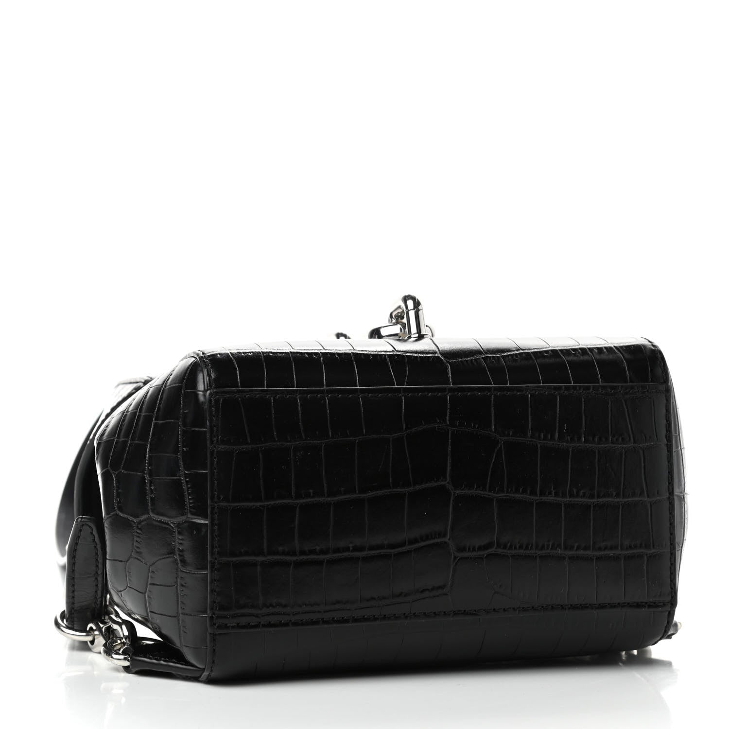 Alexander Wang Crocodile Embossed Calfskin Mini Hook Backpack Black 3 of 4