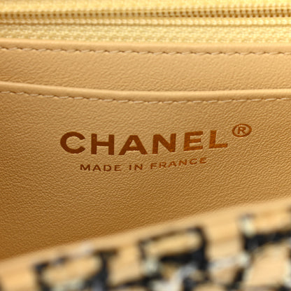 Chanel Tweed Quilted Mini Rectangular Flap Yellow Black 6 of 11