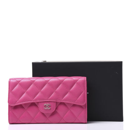 Chanel Caviar Quilted Large Flap Wallet Pink 11 of 11
