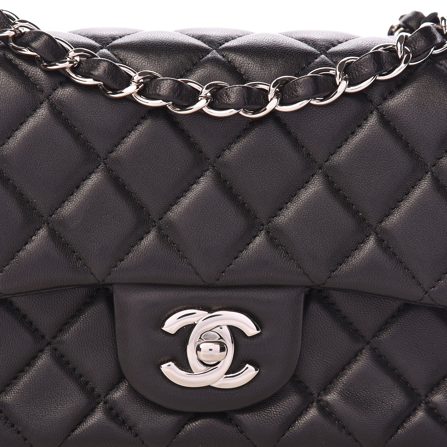 Chanel Lambskin Quilted Mini Rectangular Flap Black 12 of 12