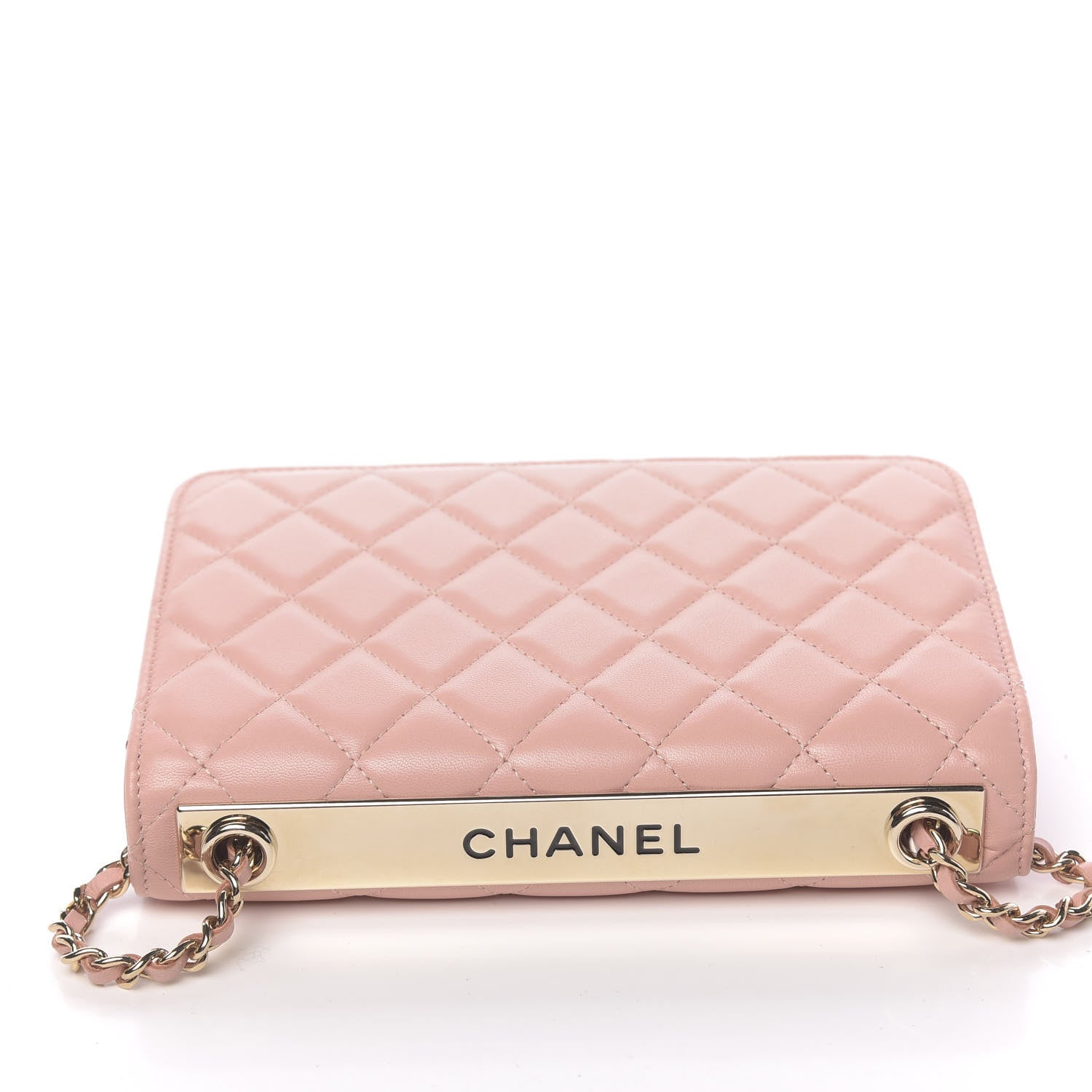 Chanel Lambskin Quilted Trendy CC Wallet On Chain WOC Pink 11 of 13