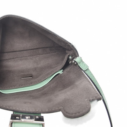 Fendi Nappa Rabbit Fox Fur Micro Buggie Baguette Verde Acqua 8 of 12