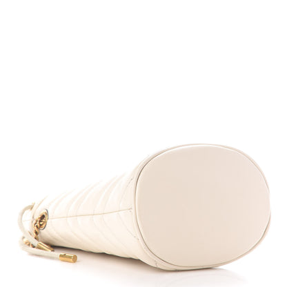 Gucci Calfskin Matelasse Mini GG Marmont 2.0 Bucket Bag White 4 of 9