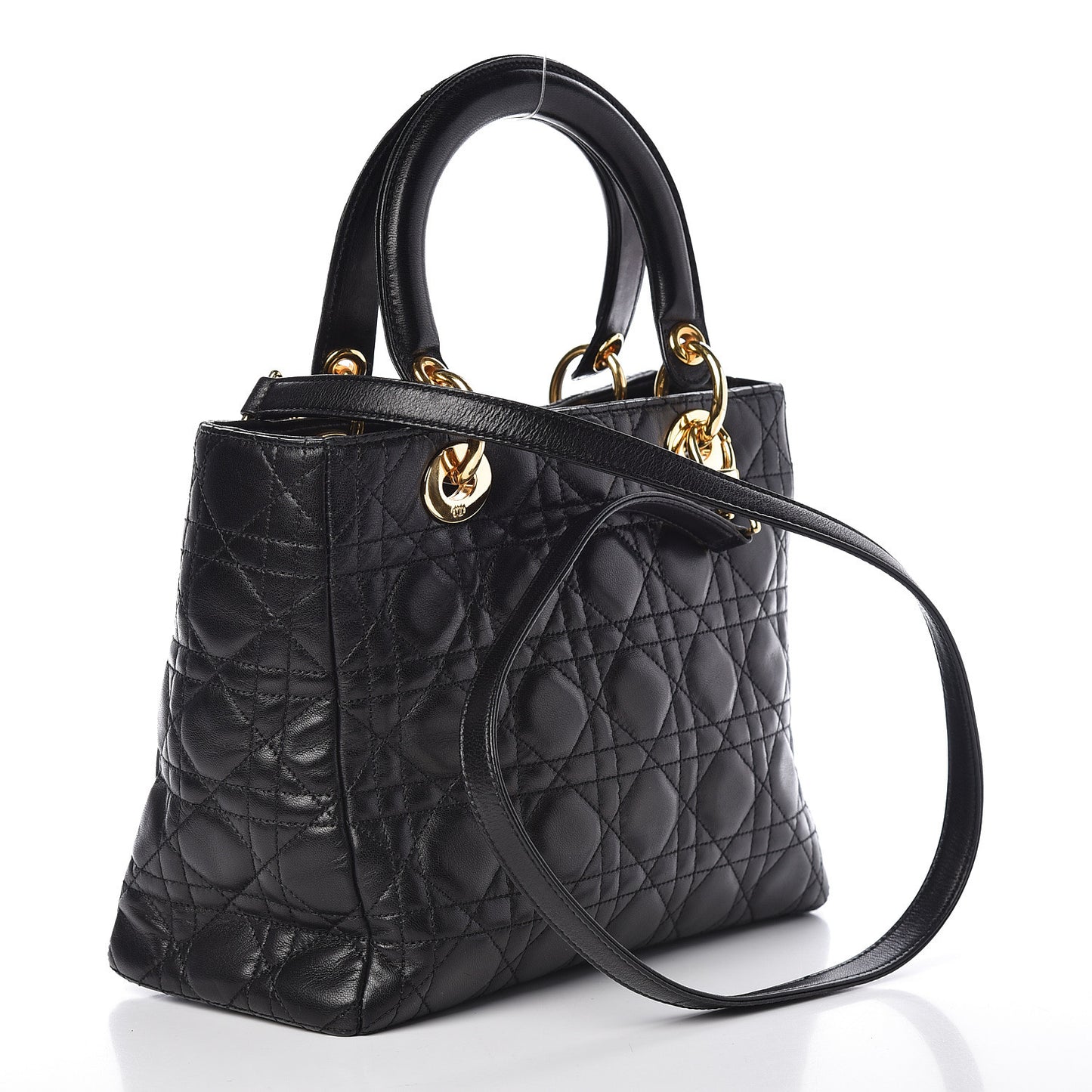 Lambskin Cannage Medium Lady Dior Black