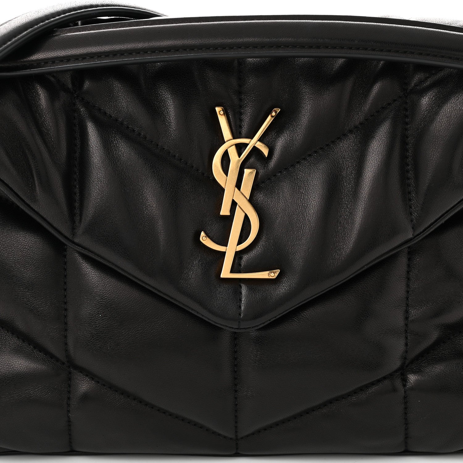 Saint Laurent Lambskin Quilted Small Loulou Puffer Monogram Chain Satchel Black 8 of 10