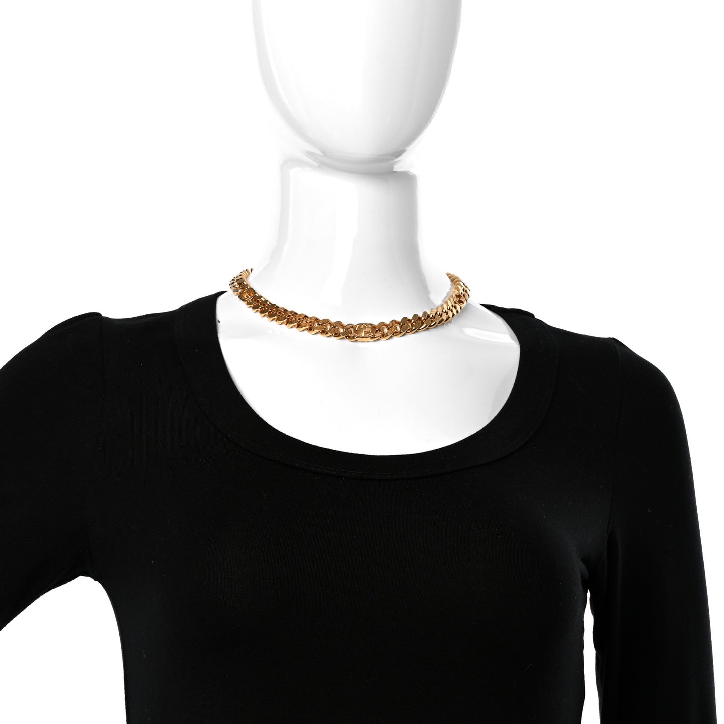 Interlocking G Script Choker Necklace Gold