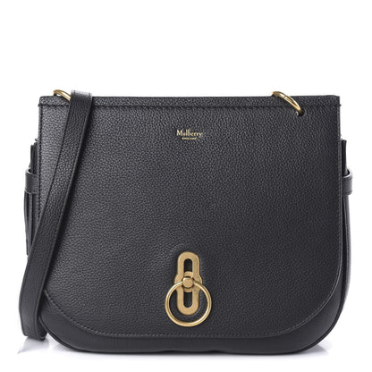 Mulberry Small Classic Grain Calfskin Amberley Satchel Black 1 of 9