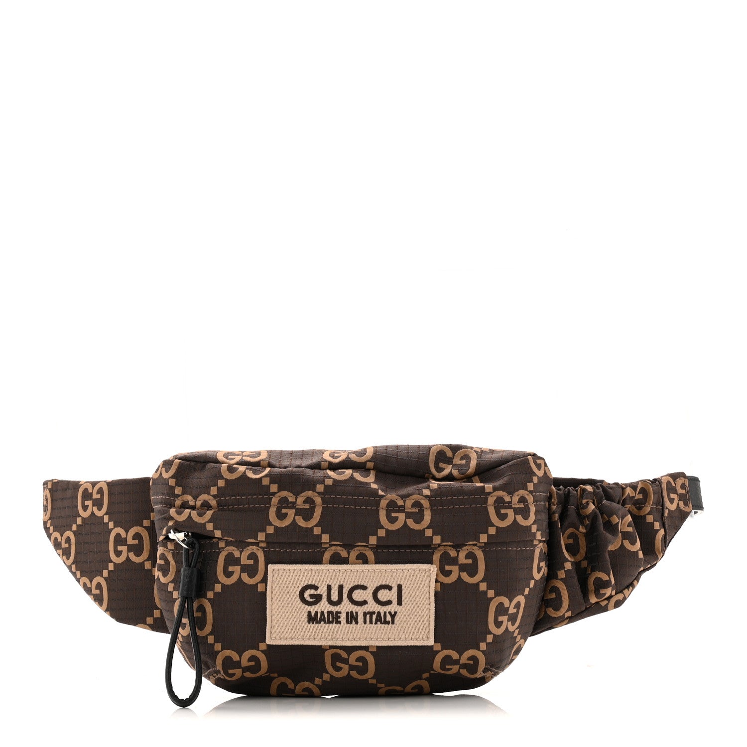 Gucci Recycled Polyester Monogram Jumbo GG Belt Bag Ebony Beige 1 of 10