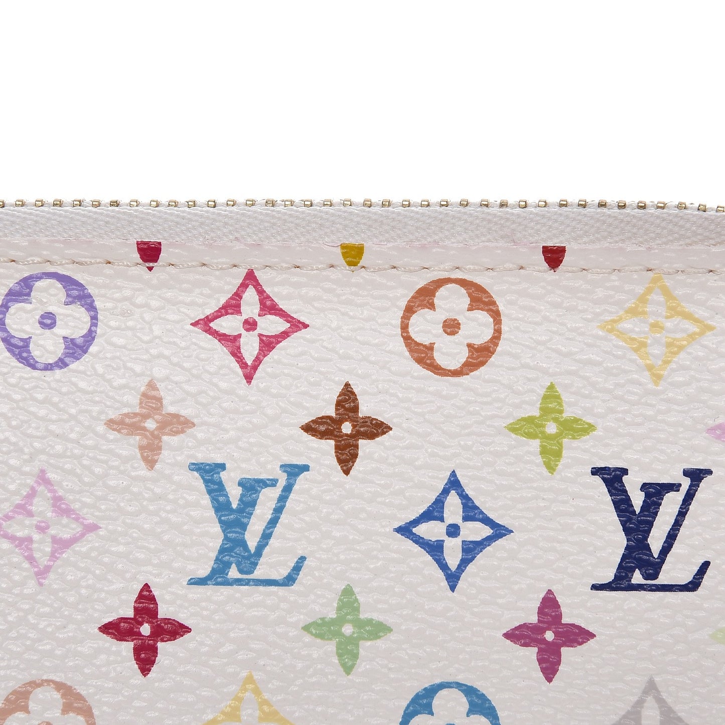 Monogram Multicolor Key Pouch White