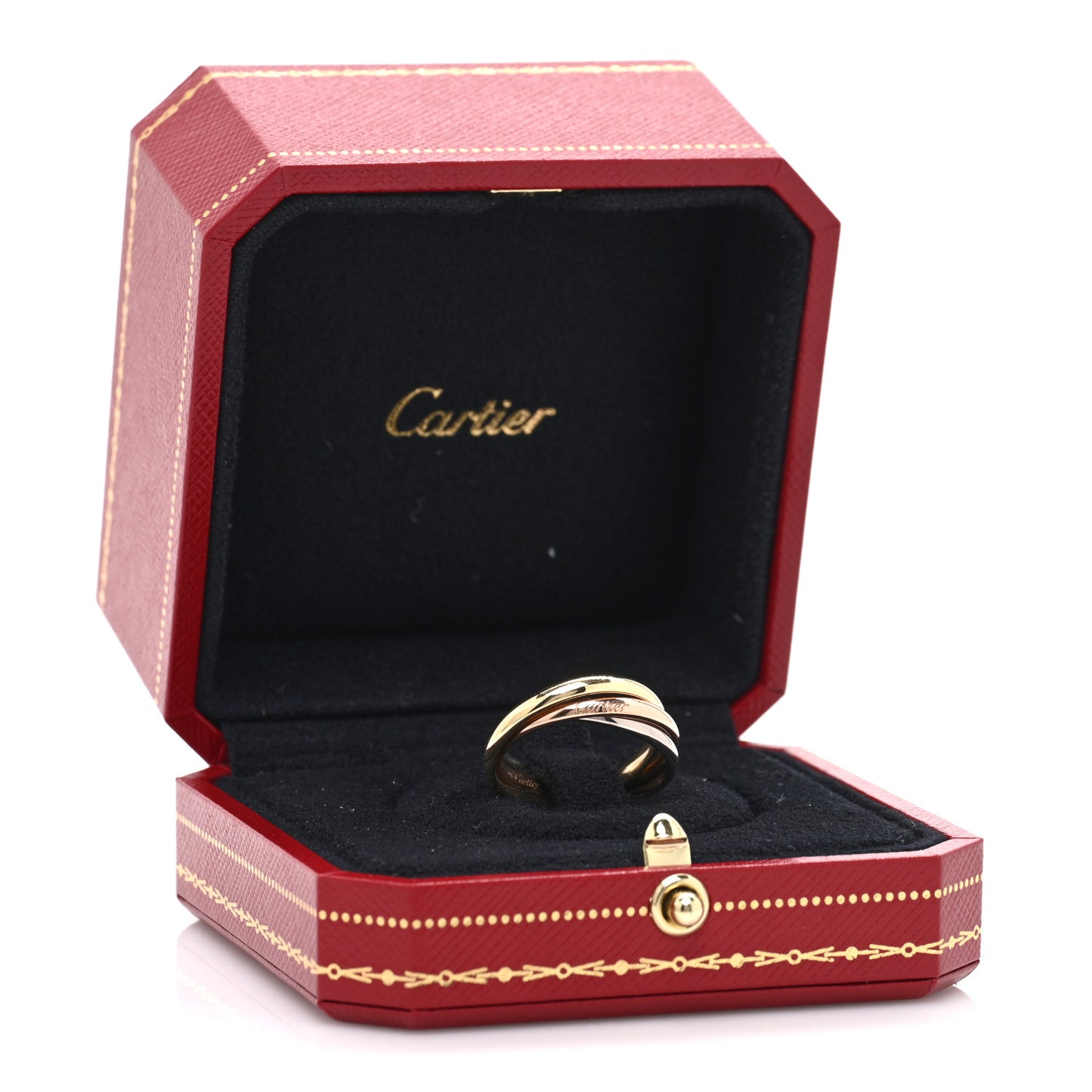 18K Pink Yellow White Gold Small Trinity Ring 54 6.75