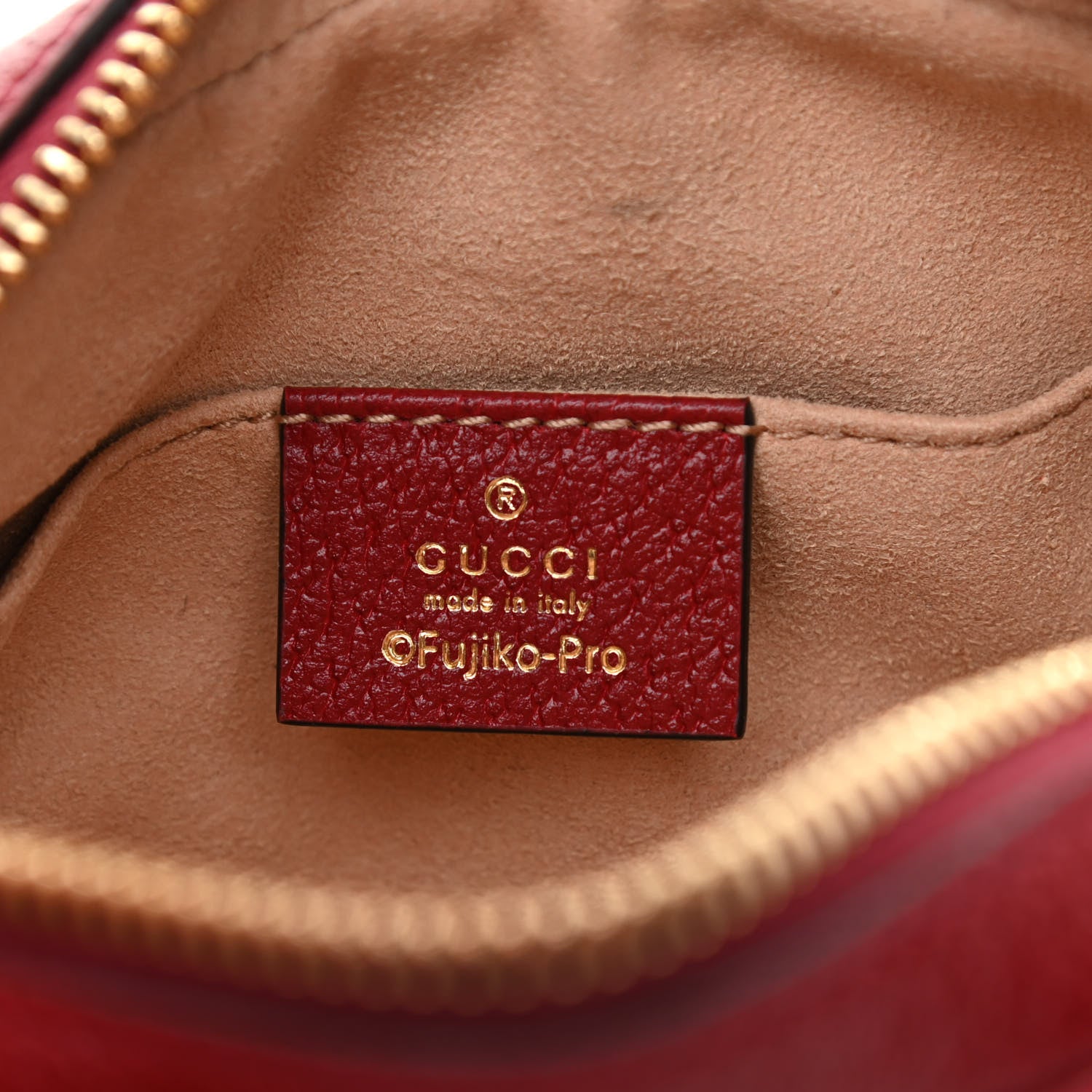Gucci X DORAEMON Mini Vintage GG Supreme Monogram Camera Bag Beige Cherry Red 6 of 9
