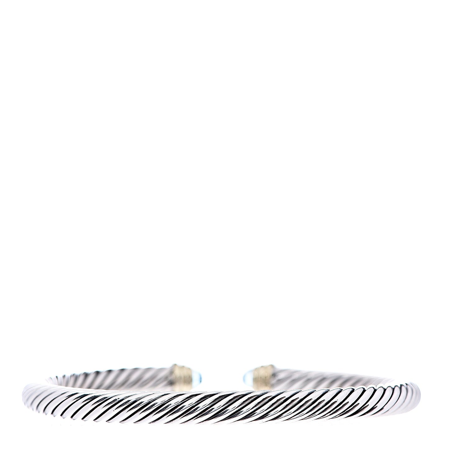 Sterling Silver 14K Yellow Gold Blue Topaz 5mm Cable Classics Petite Color Bracelet