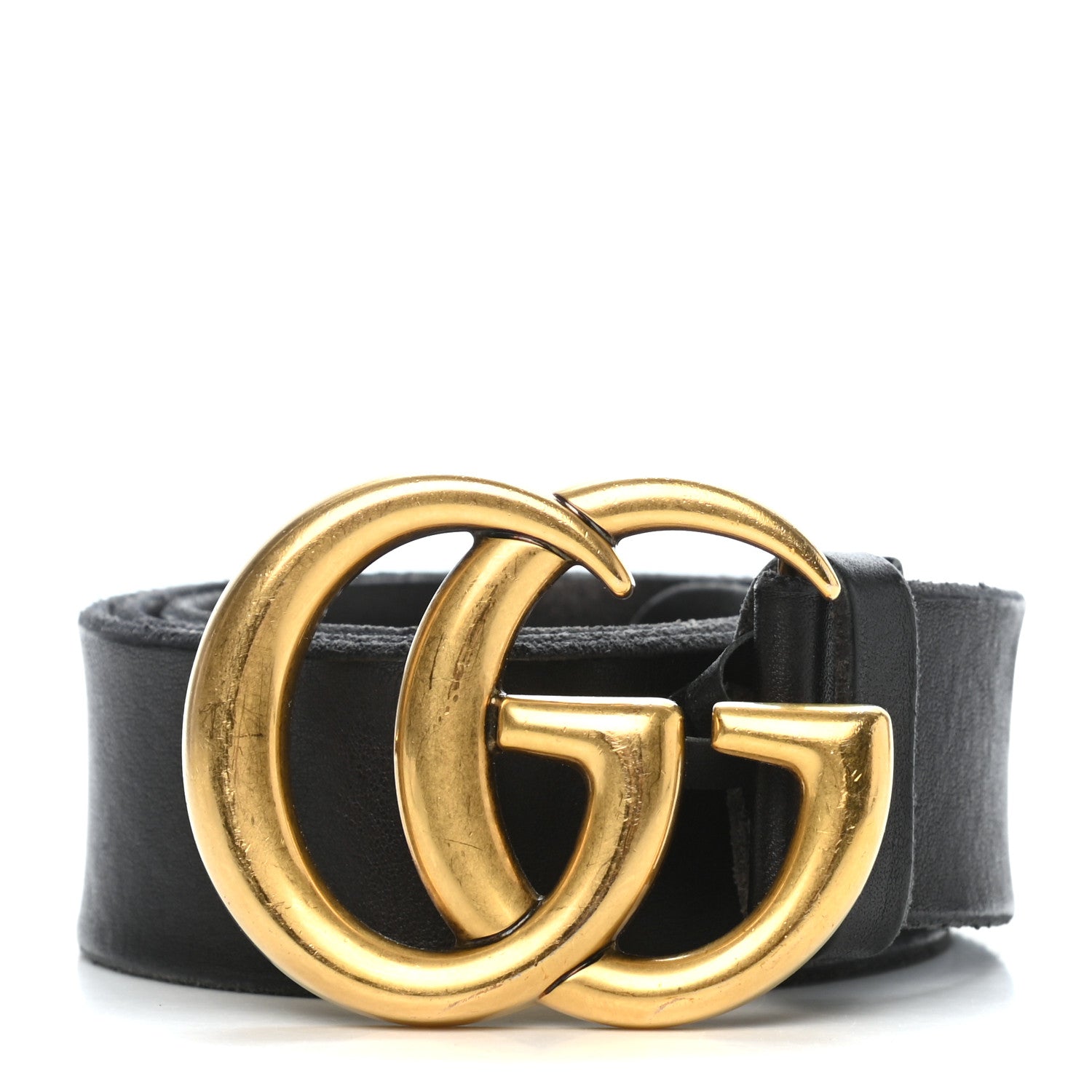 Gucci Faded Calfskin Double G 40mm Belt 80 32 Black 1 of 5