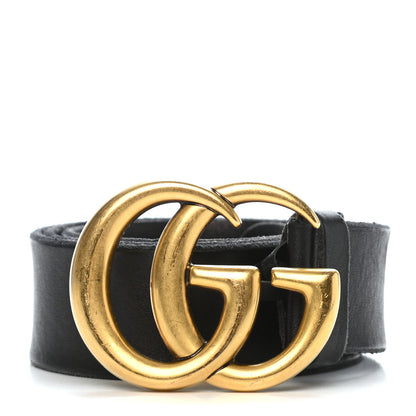 Gucci Faded Calfskin Double G 40mm Belt 80 32 Black 1 of 5