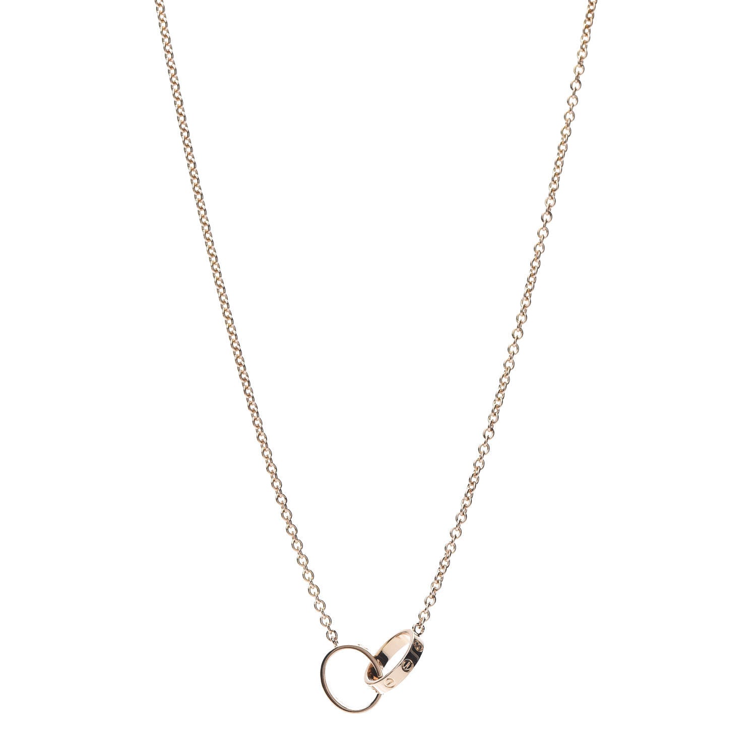 Cartier 18K Pink Gold Interlocking LOVE Necklace 1 of 6
