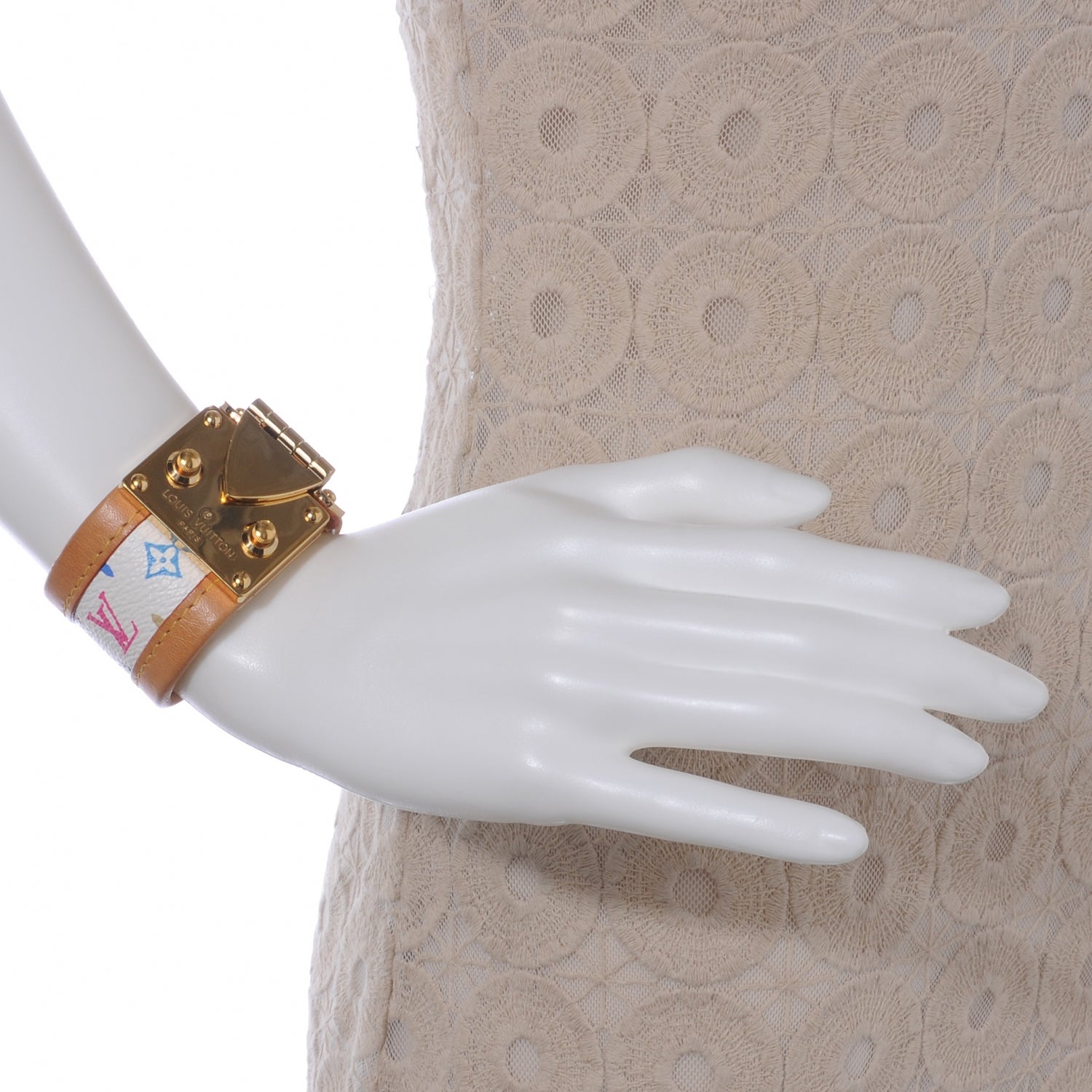 Louis Vuitton Monogram Multicolor S Lock Bracelet White 2 of 6