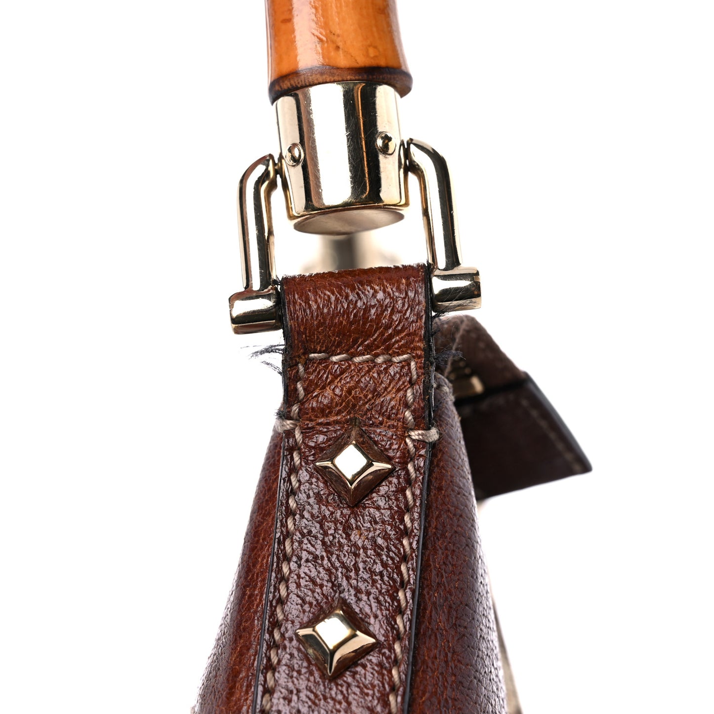 Monogram Bamboo Top Handle Bag Brown