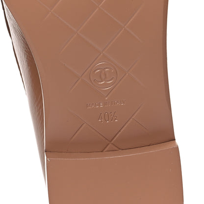 Chanel Crumpled Lambskin Quilted CC Turnlock Loafers 40.5 Dark Beige 7 of 9